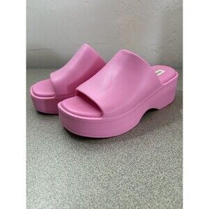 Steve Madden Women Slinky J Platform Slide Sandals Size 6 Pink Jelly Shoes